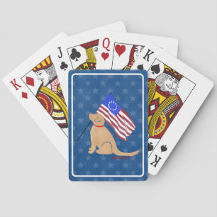 Patriottic Golden Retriever American Pokerkaarten