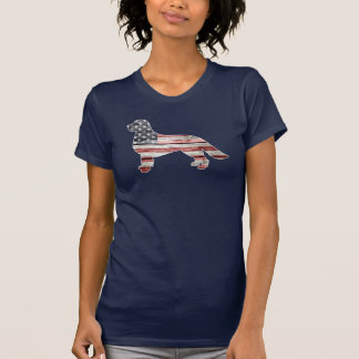 Patriottic Golden Retriever, Amerikaanse vlag T-shirt