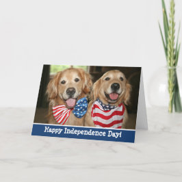 Patriottic Golden Retriever Independence Day Kaart