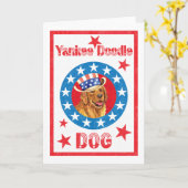 Patriottic Golden Retriever Kaart (Gele Bloem)