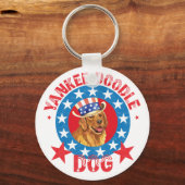 Patriottic Golden Retriever Sleutelhanger (Voorkant)