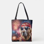 Patriottic Golden Retriever Tote Bag (Achterkant)