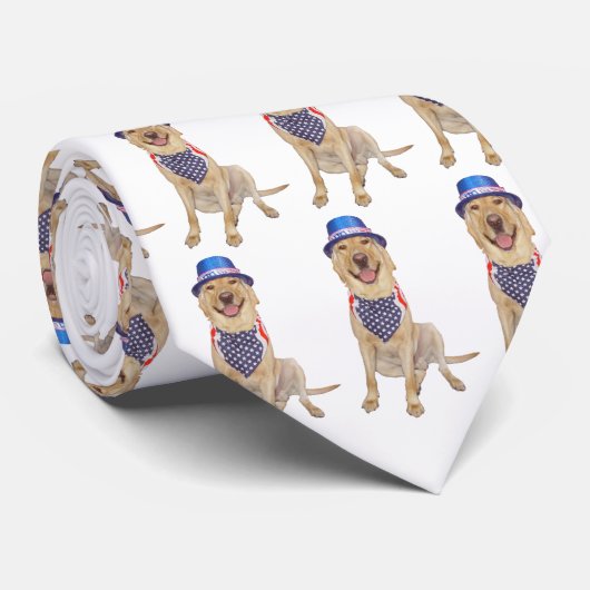 Patriottic Happy Lab Stropdas (Opgerold)
