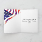 Patriottic Happy Veteran Day Bedankkaart (Binnen)