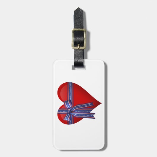 Patriottic Heart-afbeelding Bagagelabel (Voorkant verticaal)