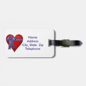 Patriottic Heart-afbeelding Bagagelabel (Achterkant horizontaal)