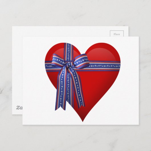 Patriottic Heart-afbeelding Briefkaart (Voorkant / Achterkant)