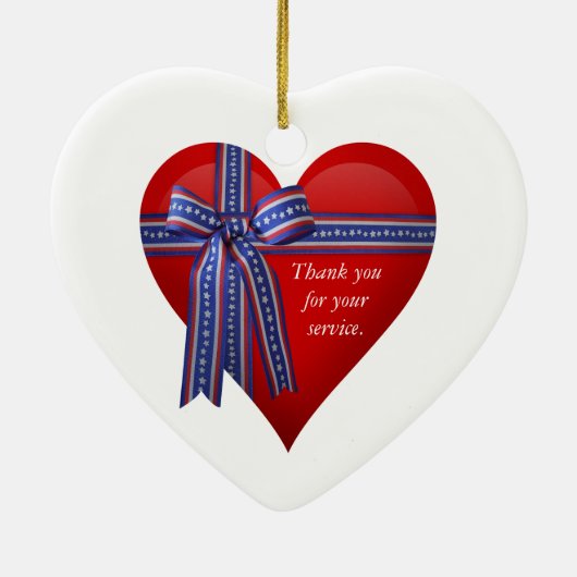 Patriottic Heart-afbeelding Keramisch Ornament (Achterkant)