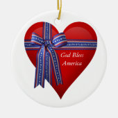 Patriottic Heart-afbeelding Keramisch Ornament (Voorkant)