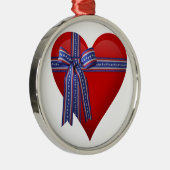 Patriottic Heart-afbeelding Metalen Ornament (Rechts)