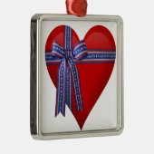 Patriottic Heart-afbeelding Metalen Ornament (Rechts)