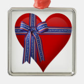 Patriottic Heart-afbeelding Metalen Ornament (Voorkant)