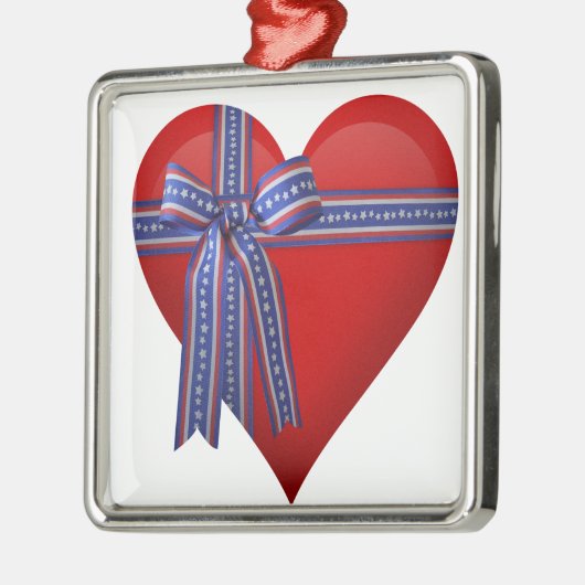 Patriottic Heart-afbeelding Metalen Ornament (Links)