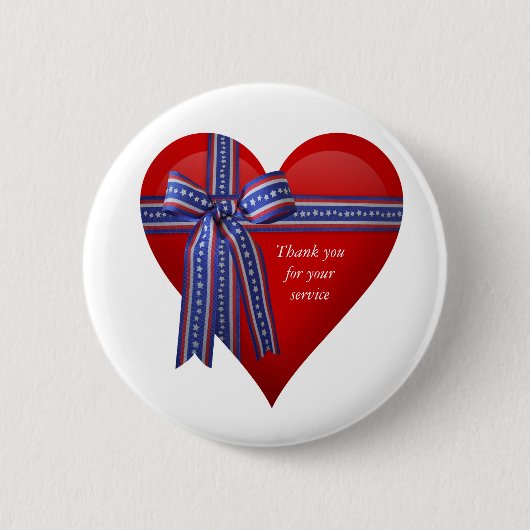 Patriottic Heart-afbeelding Ronde Button 5,7 Cm (Voorkant)
