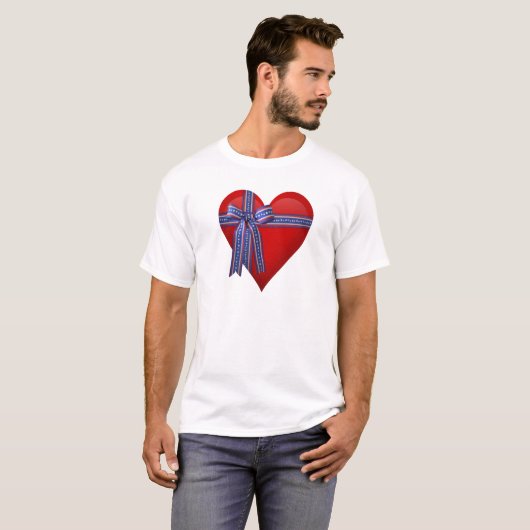 Patriottic Heart-afbeelding T-shirt (Voorkant volledig)