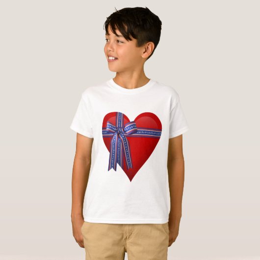 Patriottic Heart-afbeelding T-shirt (Voorkant volledig)