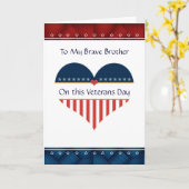 Patriottic Heart Brother Veterans Day Card Kaart (Gele Bloem)