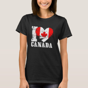 Patriottic Heart Canadian Flag I Love Canada T-shirt