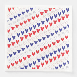 Patriottic Hearts Dinner Napkins Servet