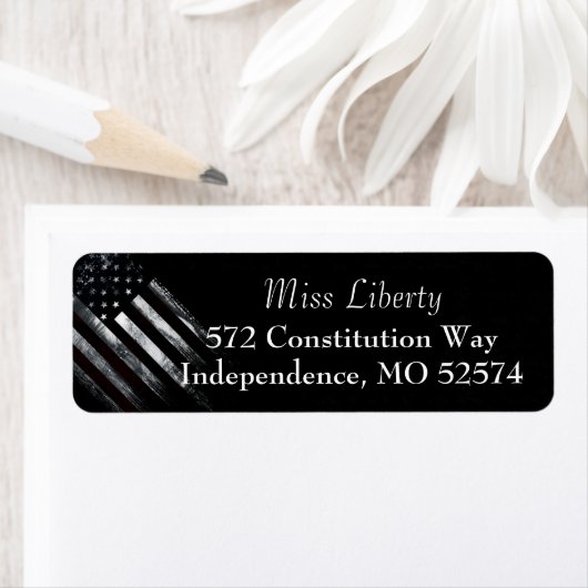 Patriottic Industrial American Flag Return Labels (Insitu)