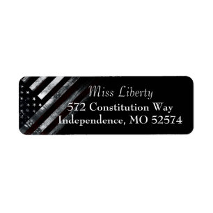 Patriottic Industrial American Flag Return Labels