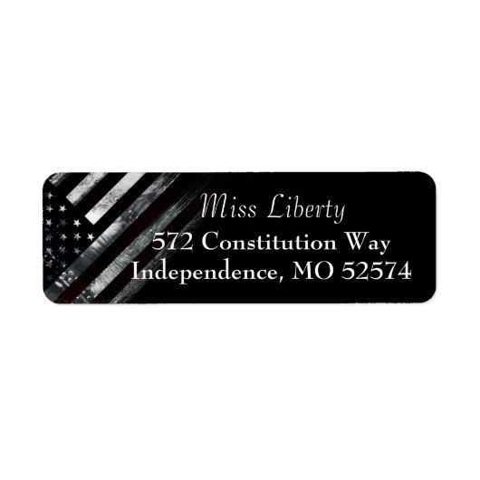 Patriottic Industrial American Flag Return Labels (Voorkant)