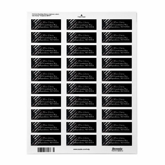 Patriottic Industrial American Flag Return Labels (Full Sheet)