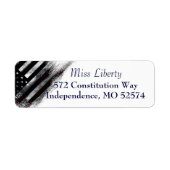 Patriottic Industrial American Flag Return Labels (Voorkant)