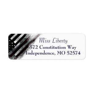 Patriottic Industrial American Flag Return Labels