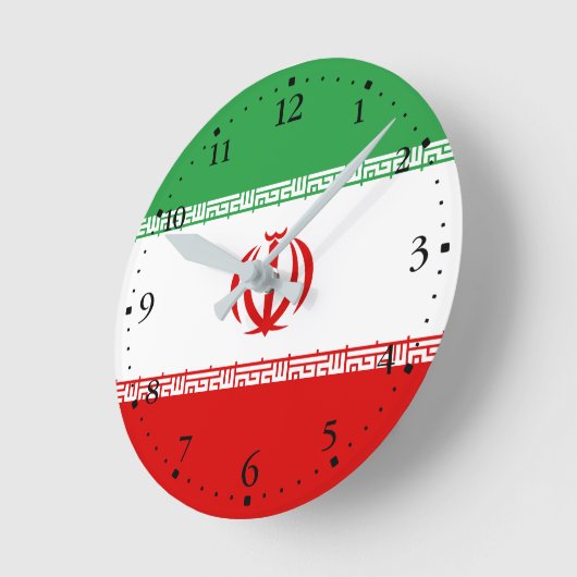 Patriottic Iran Flag Ronde Klok (Hoek)