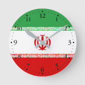 Patriottic Iran Flag Ronde Klok (Voorkant)