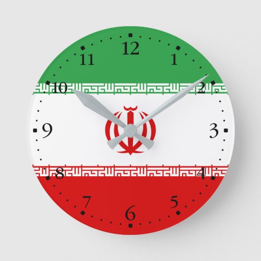 Patriottic Iran Flag Ronde Klok (Voorkant)