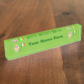 Patriottic Irish Egg Custom Name plate Naambordje (Zijkant)