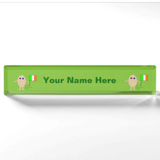 Patriottic Irish Egg Custom Name plate Naambordje (Voorkant)