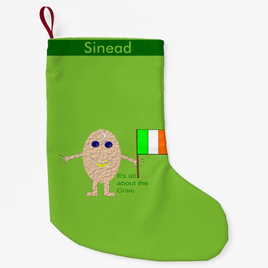 Patriottic Irish Egg Custom Stocking Kleine Kerstsok (Voorkant)