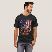 Patriottic Irish Setter American Flag Dog T-shirt (Voorkant volledig)