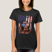 Patriottic Irish Setter American Flag Dog T-shirt (Voorkant)