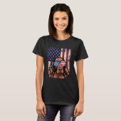 Patriottic Irish Setter American Flag Dog T-shirt (Voorkant volledig)