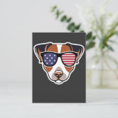 Patriottic Jack Russell US Flag Julth gift Briefkaart (Staand voorkant)