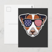 Patriottic Jack Russell US Flag Julth gift Briefkaart (Voorkant / Achterkant)
