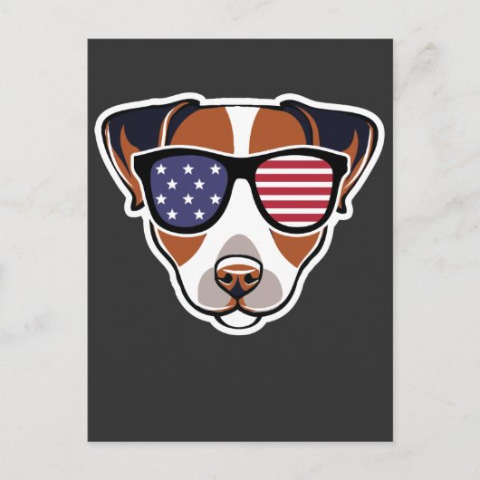 Patriottic Jack Russell US Flag Julth gift Briefkaart (Voorkant)