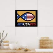 Patriottic Jesus bewaart poster (Keuken)