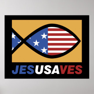 Patriottic Jesus bewaart poster