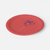 Patriottic Juli 4de Rood Papieren Bordje (Gekanteld)