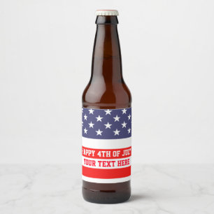 Patriottic Juli 4e Amerikaanse vlag bierfles etike Bier Etiket