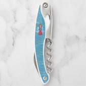 Patriottic Juli 4e Angel American Flag Gold Stars Kurkentrekker (Achterkant)