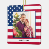 Patriottic Kerstmis - Aangepaste foto Amerikaanse  Keramisch Ornament (Links)