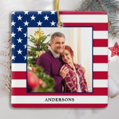Patriottic Kerstmis - Aangepaste foto Amerikaanse  Keramisch Ornament