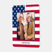 Patriottic Kerstmis - Aangepaste foto Amerikaanse  Metalen Ornament (Voorkant links)