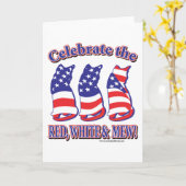 Patriottic Kitty Cats Kaart (Gele Bloem)